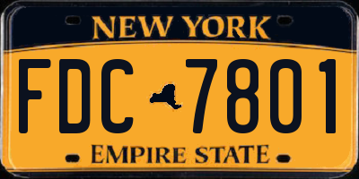 NY license plate FDC7801