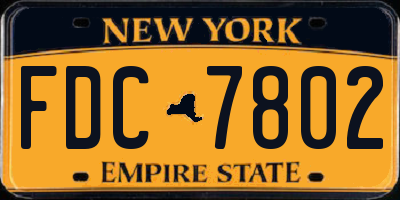 NY license plate FDC7802