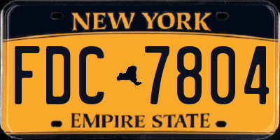NY license plate FDC7804