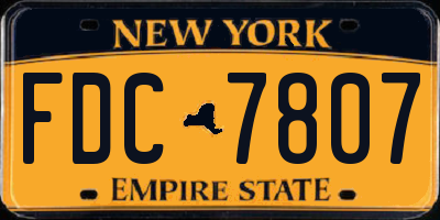 NY license plate FDC7807