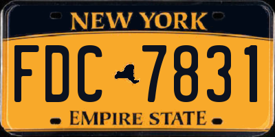 NY license plate FDC7831