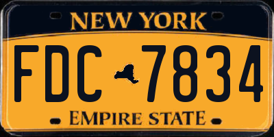 NY license plate FDC7834
