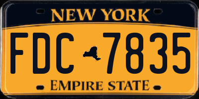 NY license plate FDC7835