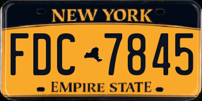 NY license plate FDC7845