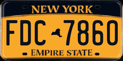 NY license plate FDC7860