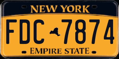 NY license plate FDC7874