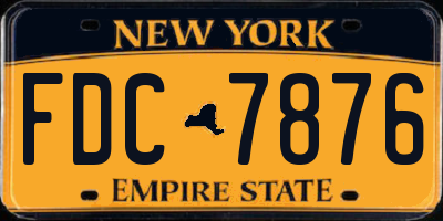 NY license plate FDC7876