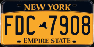 NY license plate FDC7908