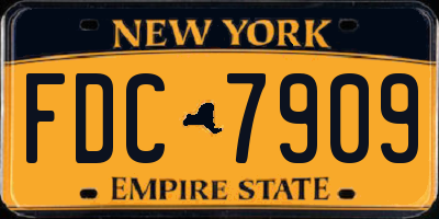 NY license plate FDC7909