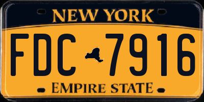 NY license plate FDC7916