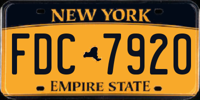 NY license plate FDC7920