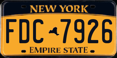 NY license plate FDC7926