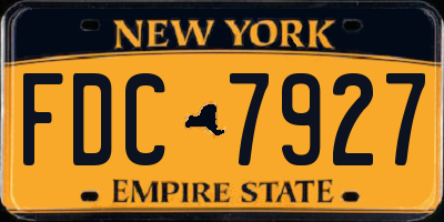NY license plate FDC7927