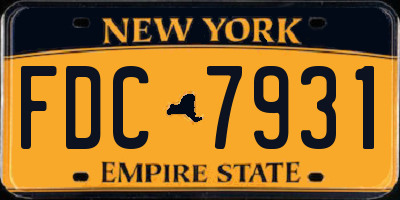 NY license plate FDC7931