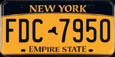 NY license plate FDC7950