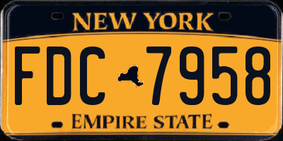 NY license plate FDC7958