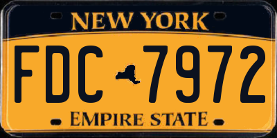NY license plate FDC7972