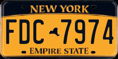 NY license plate FDC7974