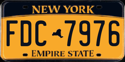 NY license plate FDC7976