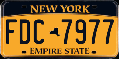 NY license plate FDC7977