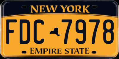 NY license plate FDC7978