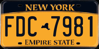 NY license plate FDC7981