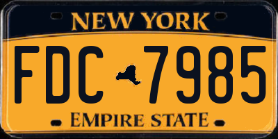 NY license plate FDC7985
