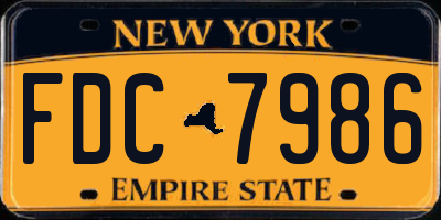 NY license plate FDC7986