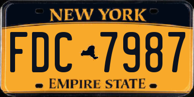 NY license plate FDC7987