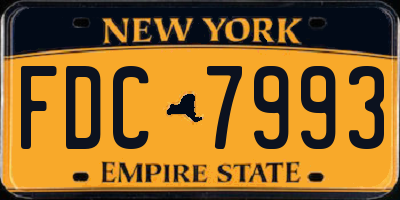 NY license plate FDC7993