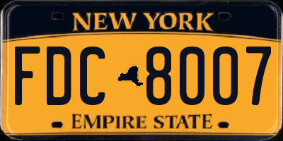 NY license plate FDC8007