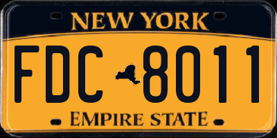 NY license plate FDC8011