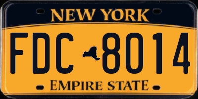 NY license plate FDC8014