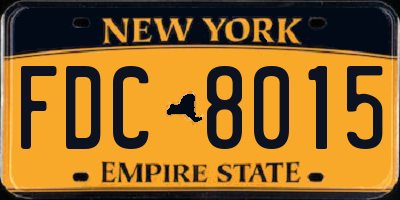 NY license plate FDC8015