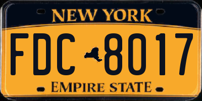 NY license plate FDC8017
