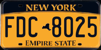 NY license plate FDC8025