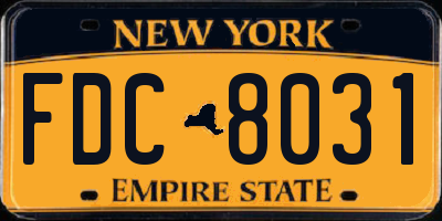 NY license plate FDC8031