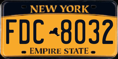 NY license plate FDC8032