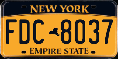 NY license plate FDC8037