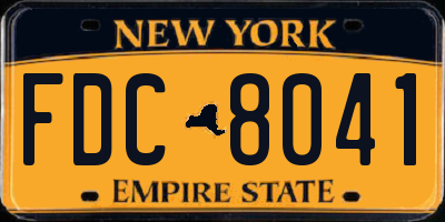 NY license plate FDC8041