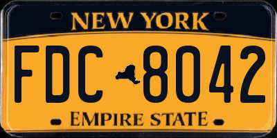 NY license plate FDC8042