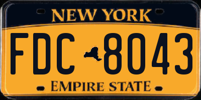 NY license plate FDC8043
