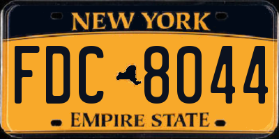 NY license plate FDC8044