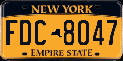 NY license plate FDC8047
