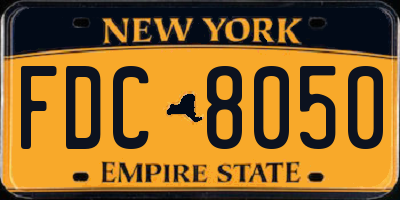 NY license plate FDC8050