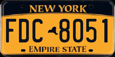 NY license plate FDC8051