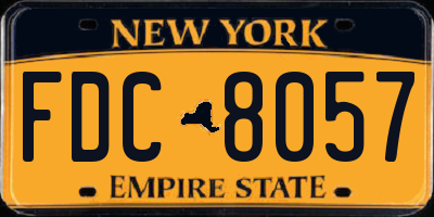 NY license plate FDC8057