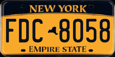 NY license plate FDC8058