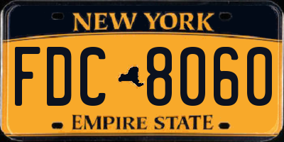 NY license plate FDC8060