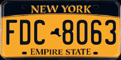 NY license plate FDC8063